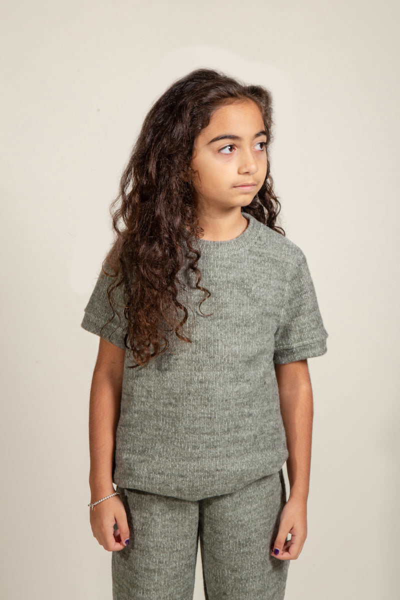 Girl's Soft Knit Novelty Tee — Army