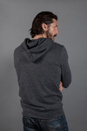 Spencer Herringbone Zip Front Hoodie - view 7