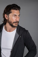 Spencer Herringbone Zip Front Hoodie - view 11