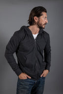 Spencer Herringbone Zip Front Hoodie - view 13