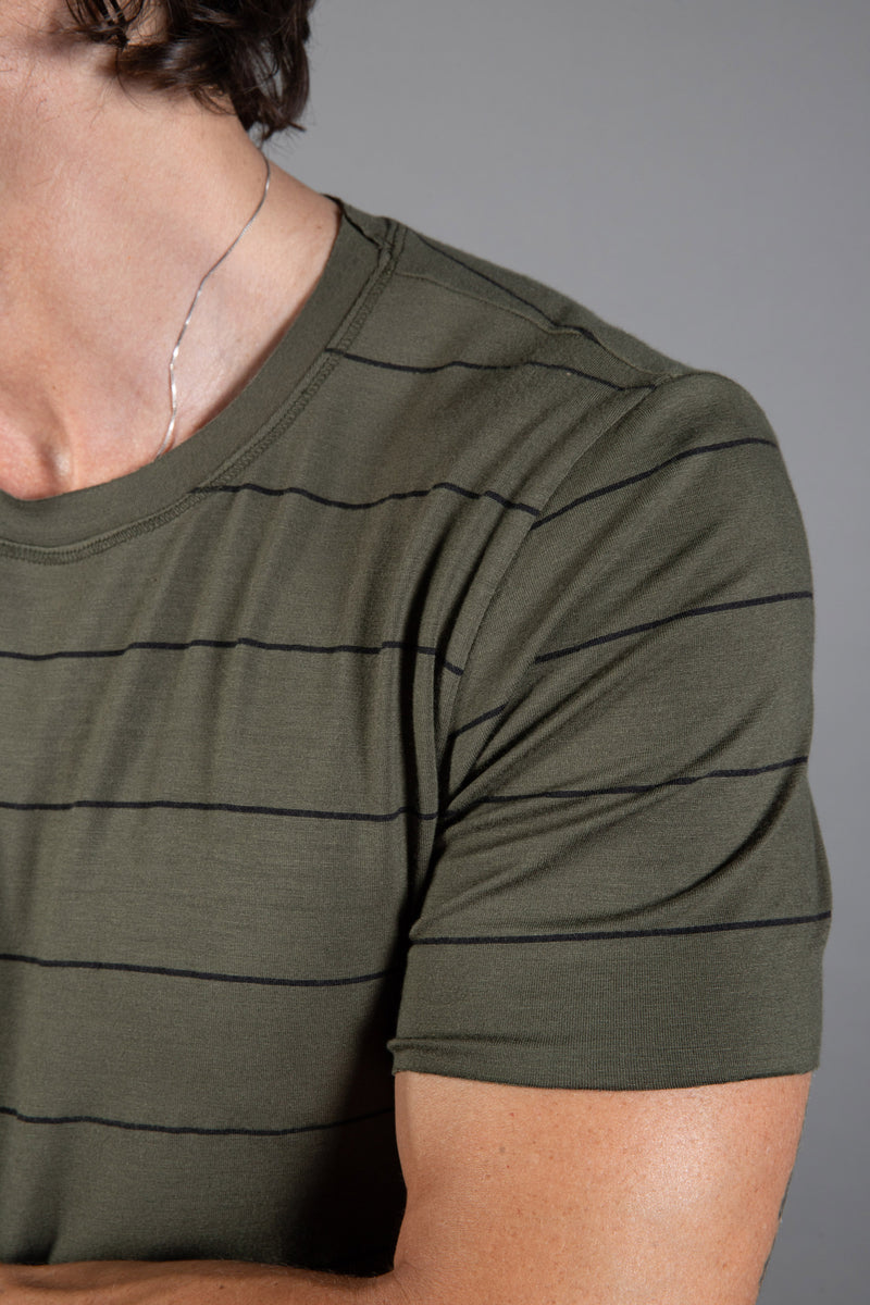 Men's Brolin Raw Neck Crew Stripe Tee