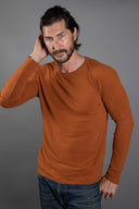 Men's Linen Blend Crew Neck Long Sleeve — Mika Jaymes (view 6)
