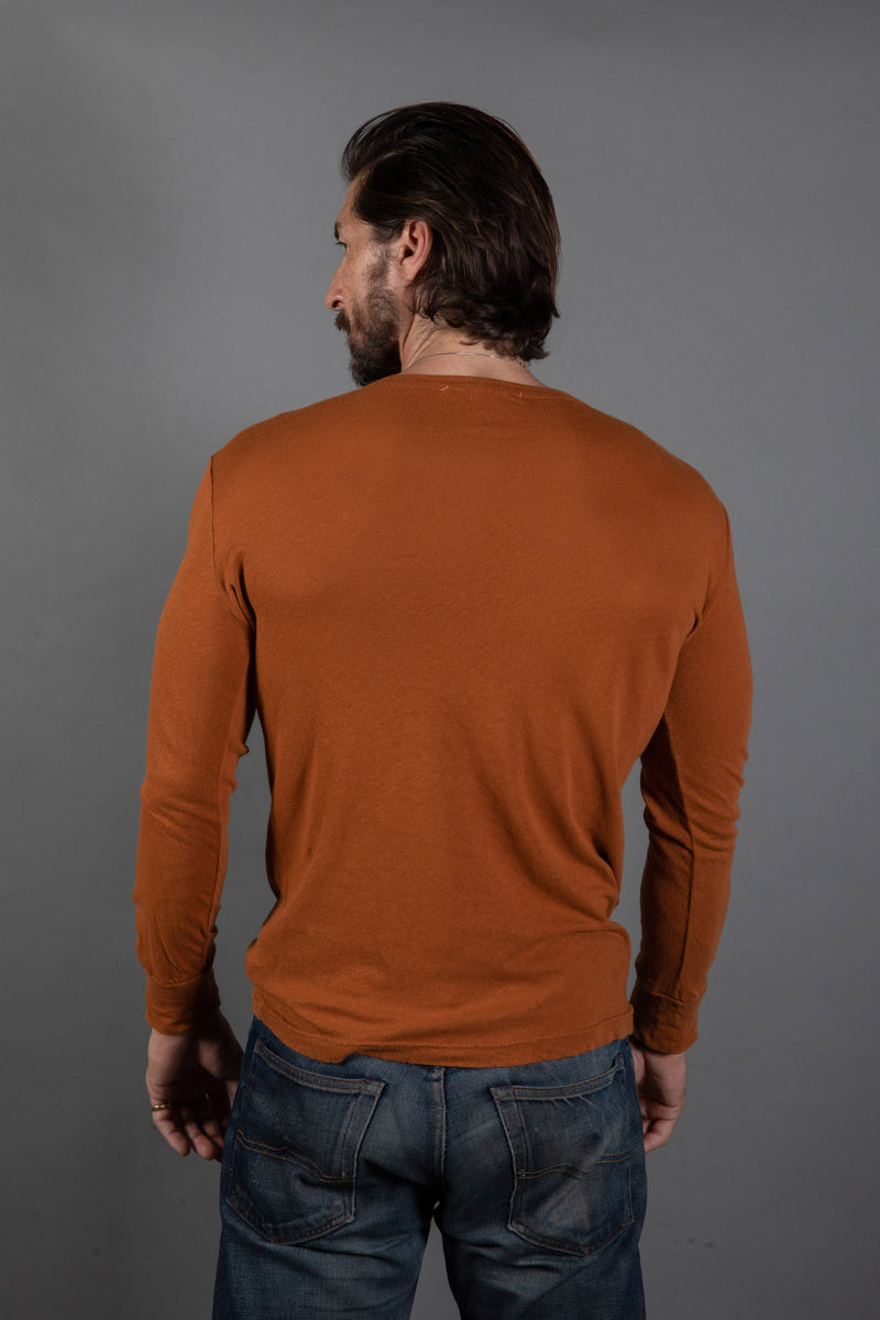 Men's Linen Blend Wide Cuff Long Sleeve Tee