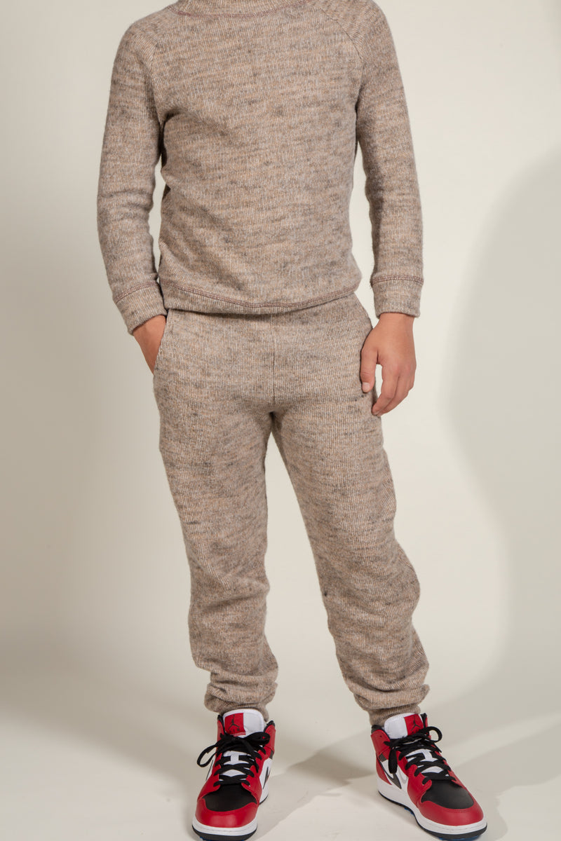 Boy's Soft Knit Jogger — Camel