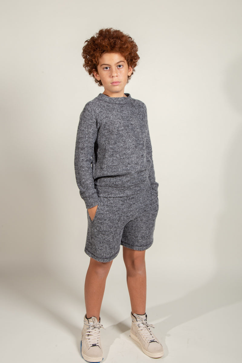 Boy's Soft Knit Short — Black