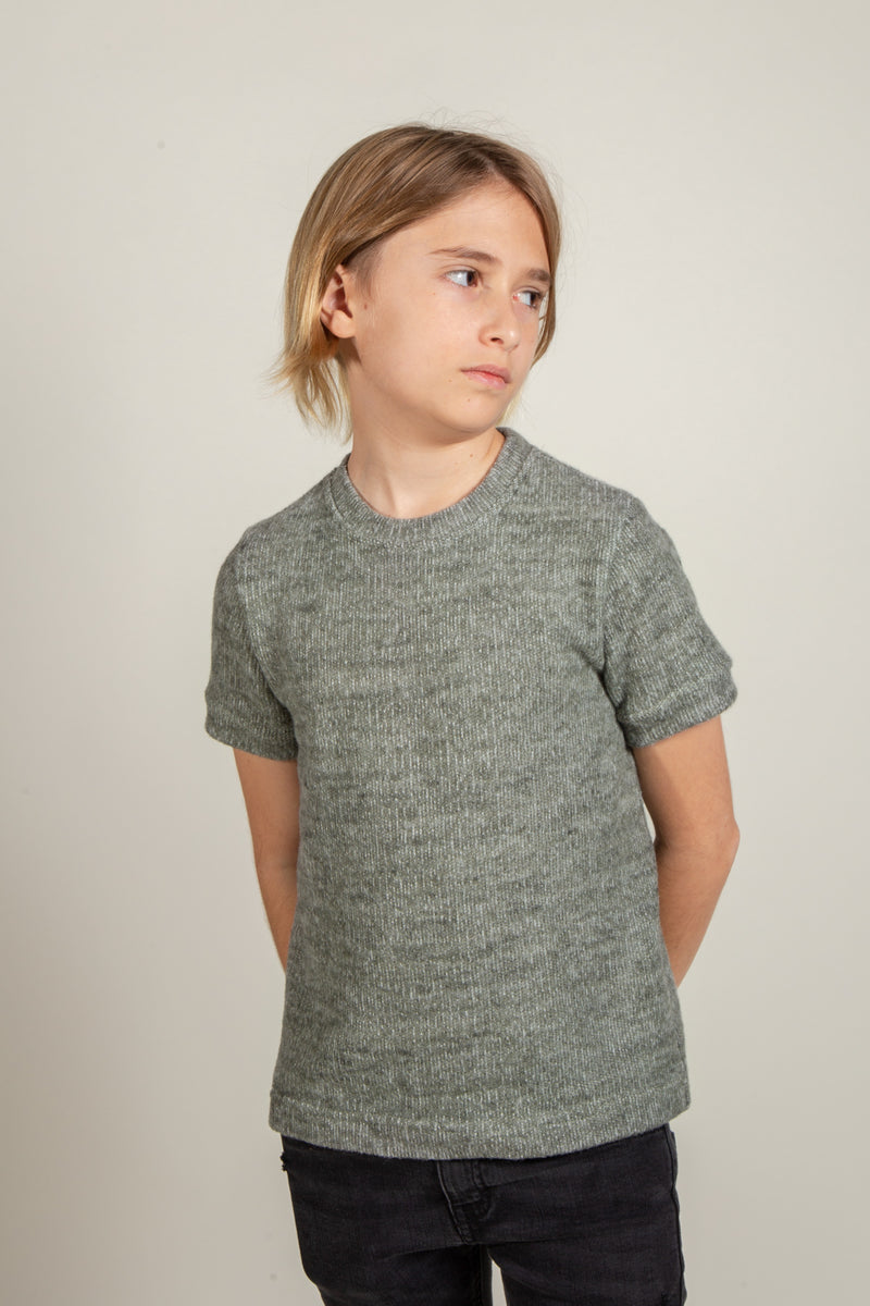 Youth Melange Soft Knit Novelty Tee — Army