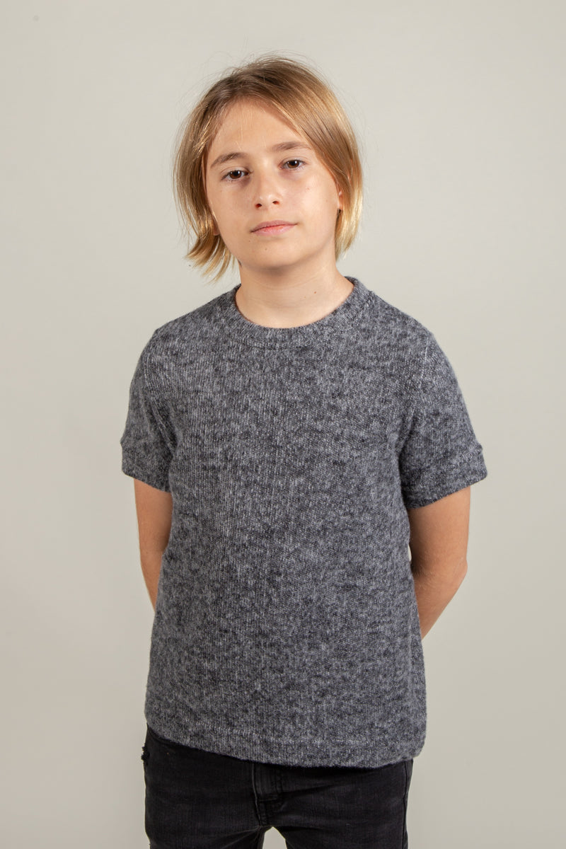 Youth Melange Soft Knit Novelty Tee — Black