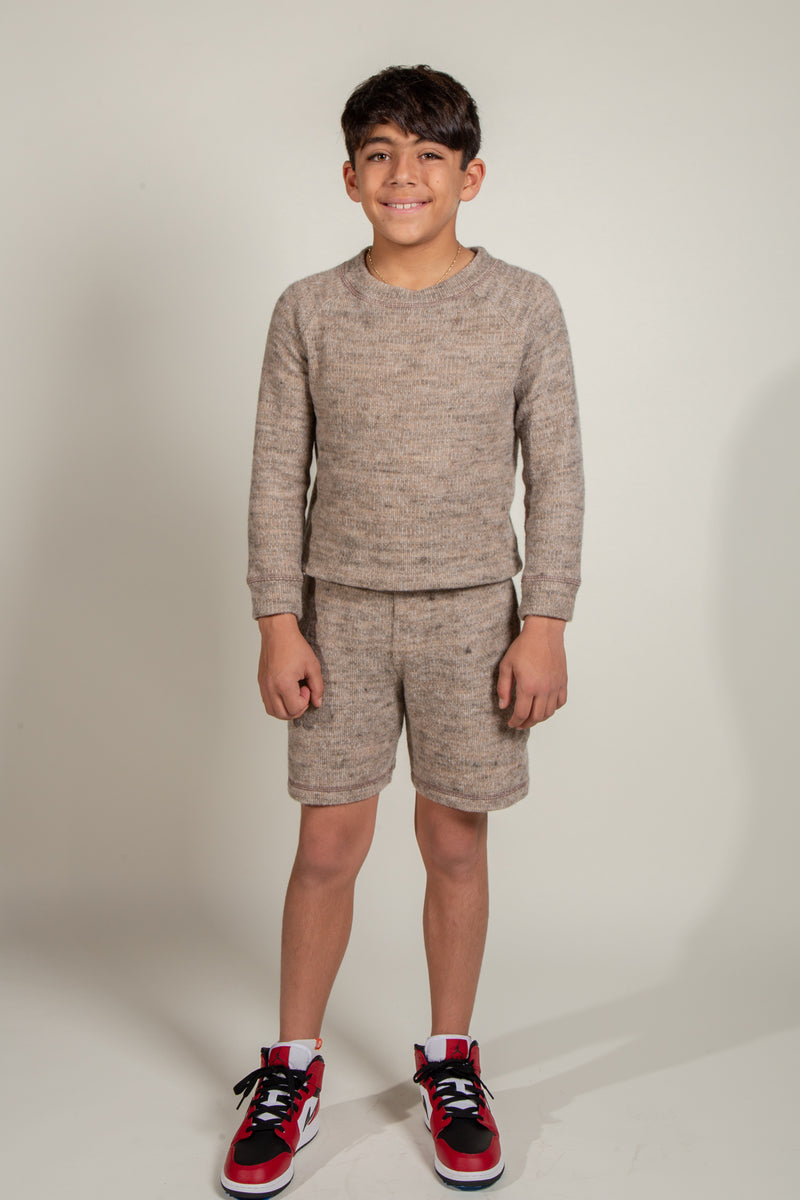 Boy's Soft Knit Short — Camel