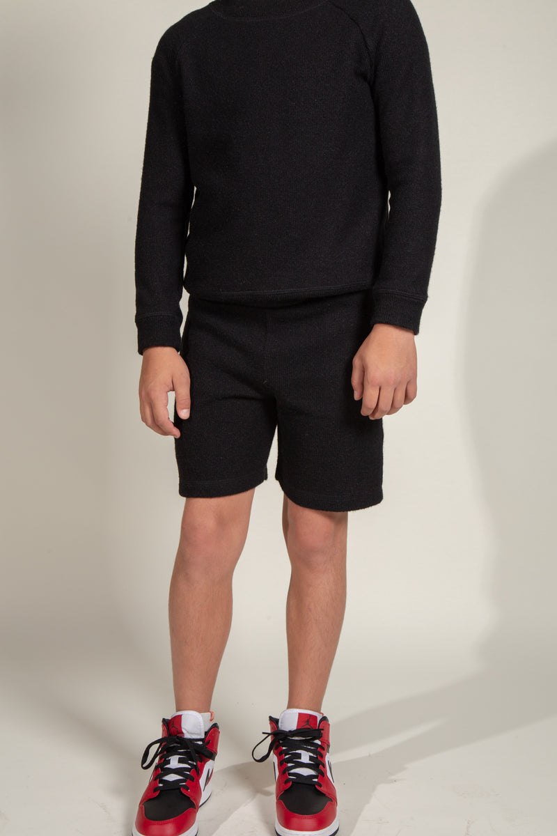 Boy's Soft Knit Short — Jet Black
