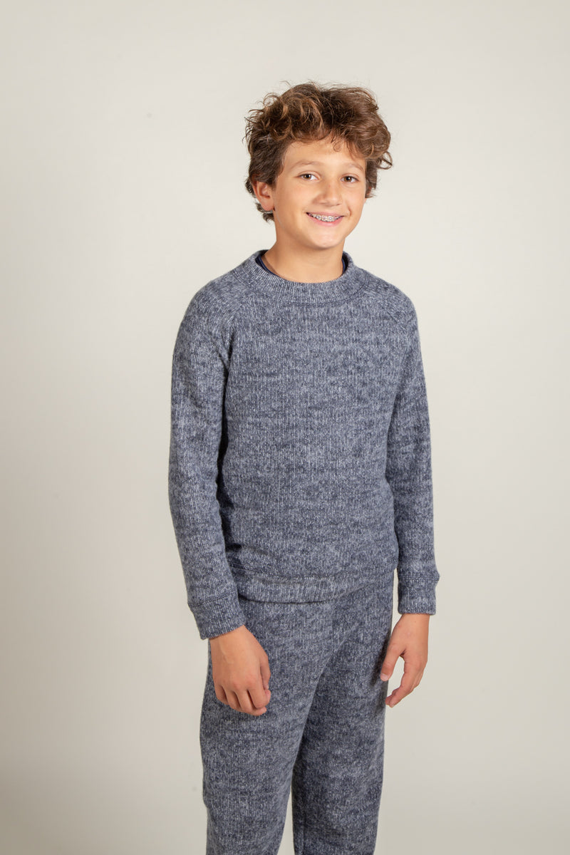 Boy's Soft Knit Crewneck — Navy