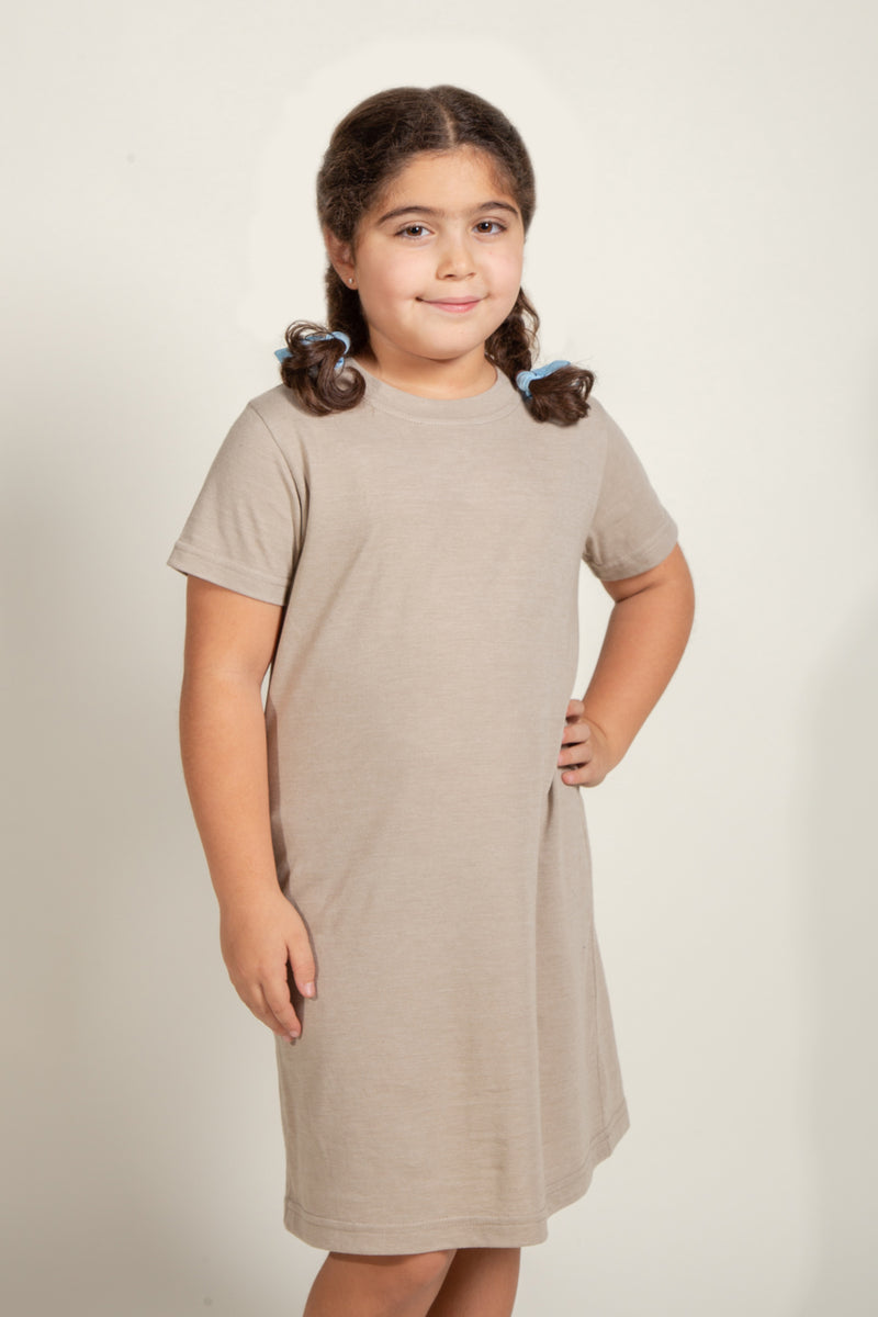 Girl's Tri-Blend Dress — Silver Mink
