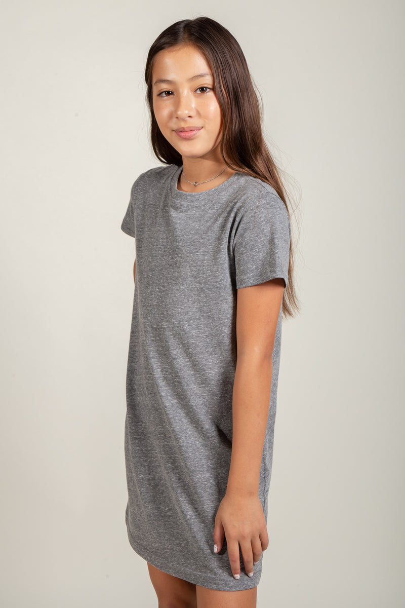 Girl's Tri-Blend Dress — Heather Grey