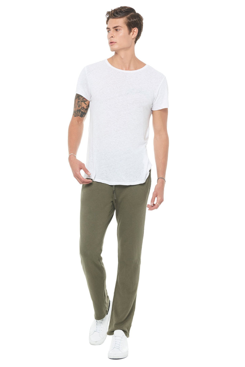 Men's Linen Blend Crew Neck Tee