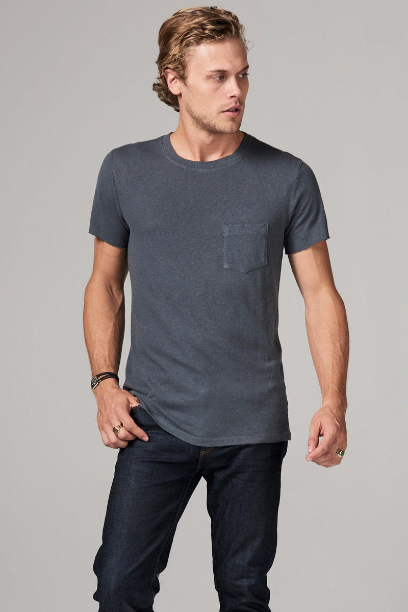 Men's Linen Blend Pocket Tee