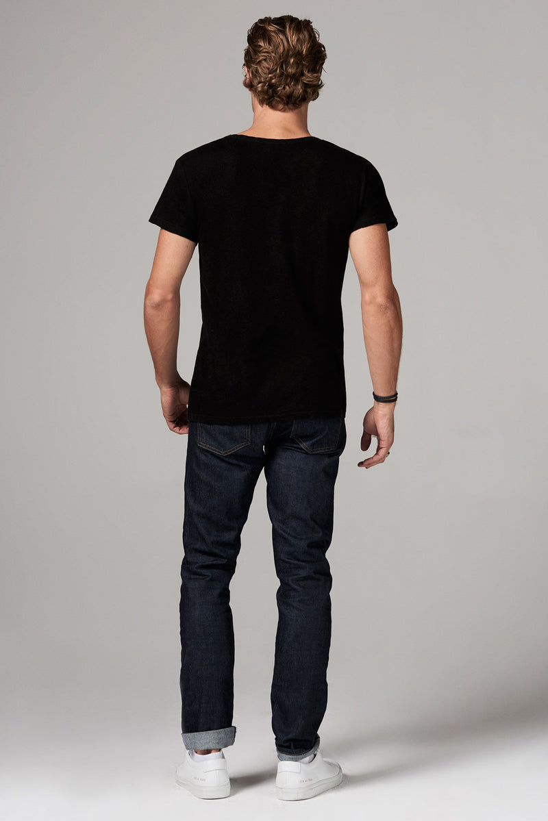 Men's Linen Blend Cross V-Neck Tee