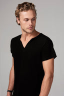 Men's Linen Blend Cross V-Neck Tee - view 13