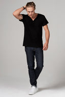 Men's Linen Blend Cross V-Neck Tee - view 5