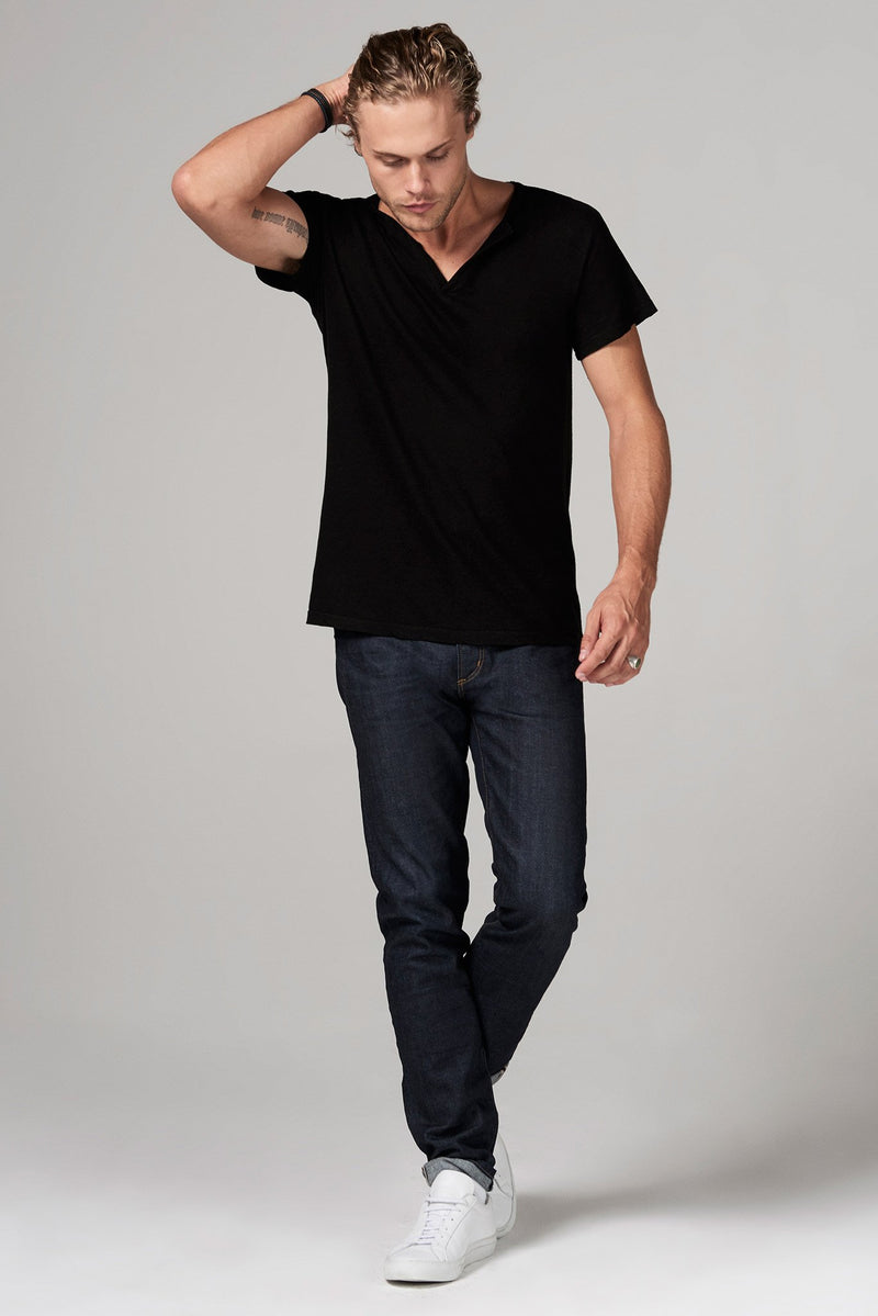 Men's Linen Blend Cross V-Neck Tee