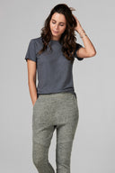 Women's Melange Knit Jogger Pant - Army - view 2