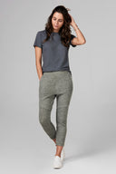 Women's Melange Knit Jogger Pant - Army - view 3