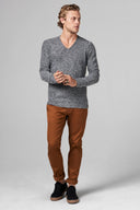 Men's Soft Knit Melange V-Neck Sweater - view 12