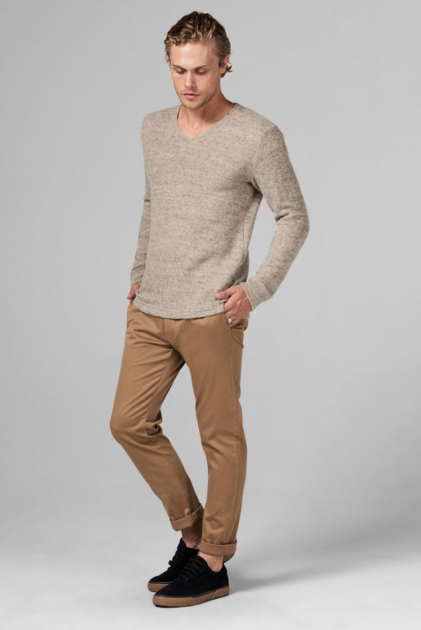 Men's Soft Knit Melange V-Neck Sweater