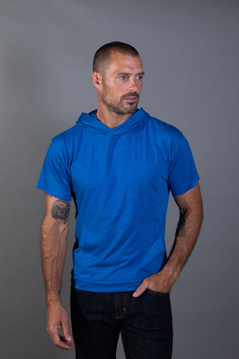 Men's Linen Blend Short Sleeve Hoodie