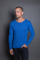 Men's Linen Blend Crew Neck Long Sleeve — Mika Jaymes (view 9)
