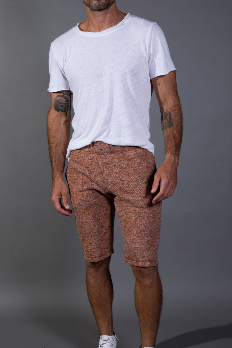 Men's Soft Knit Melange Shorts — Antique