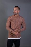 Men's Soft Knit Melange Wide Neck Pullover Sweater - view 26