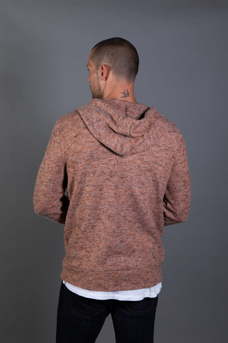 Men's Soft Knit Melange Zip Front Hoodie