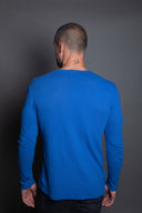 Men's Linen Blend Crew Neck Long Sleeve — Mika Jaymes (view 10)