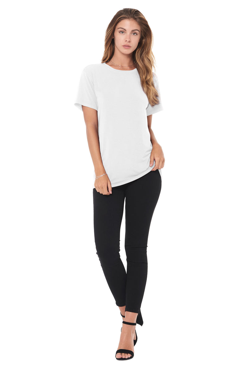 WOMEN'S MODAL CREW NECK TEE - WHITE — WHITE