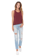Women's Modal Scoop Neck Tank Top - Maroon - view 3