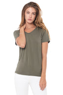 Women's Modal V-Neck Tee - Army
