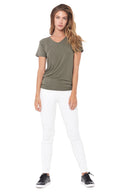 Women's Modal V-Neck Tee - Army - view 2