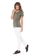 Women's Modal V-Neck Tee - Army - view 4