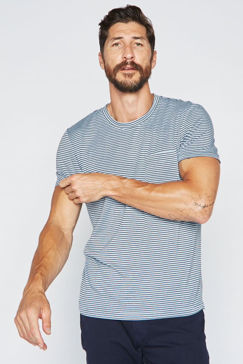 Men's V-Pocket Stripe Tee