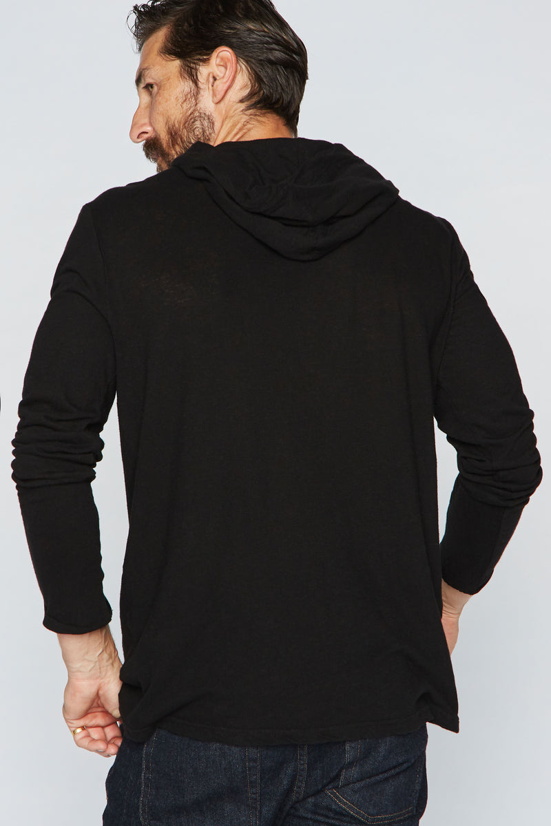 Men's Linen Blend Long Sleeve Hoodie