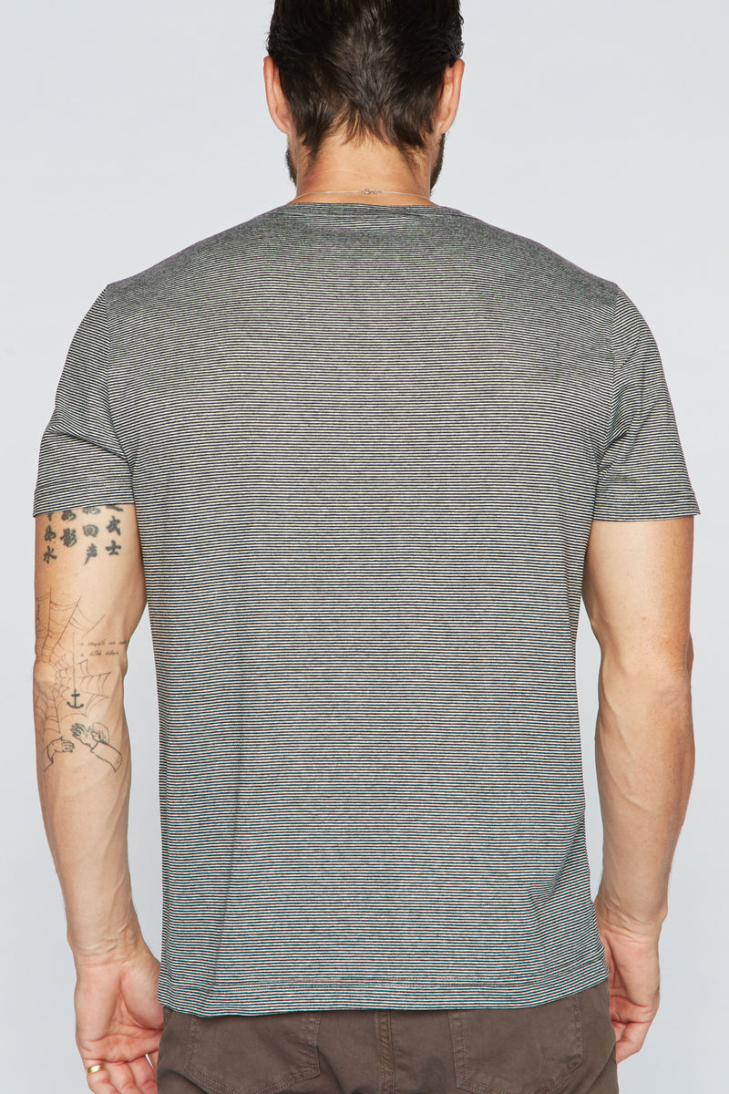 Men's Cross V-Neck Stripe Tee