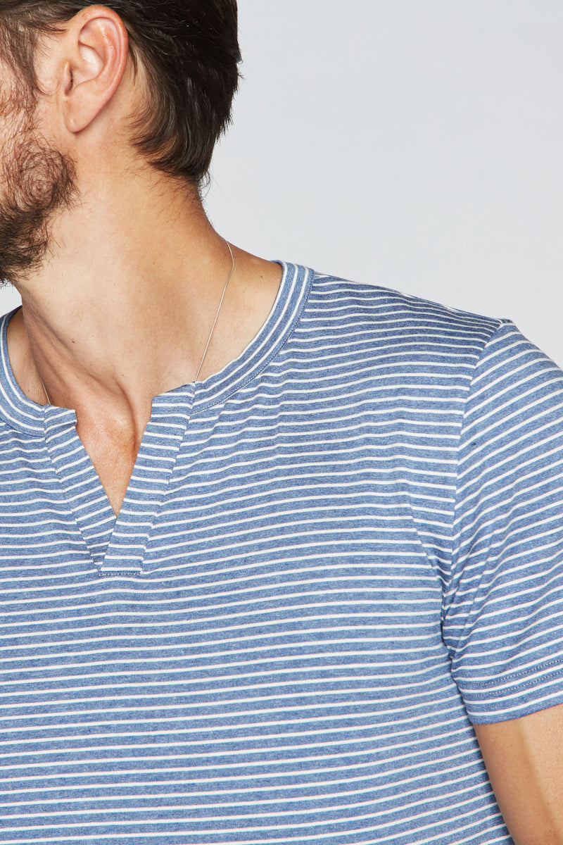 Men's Cross V-Neck Stripe Tee