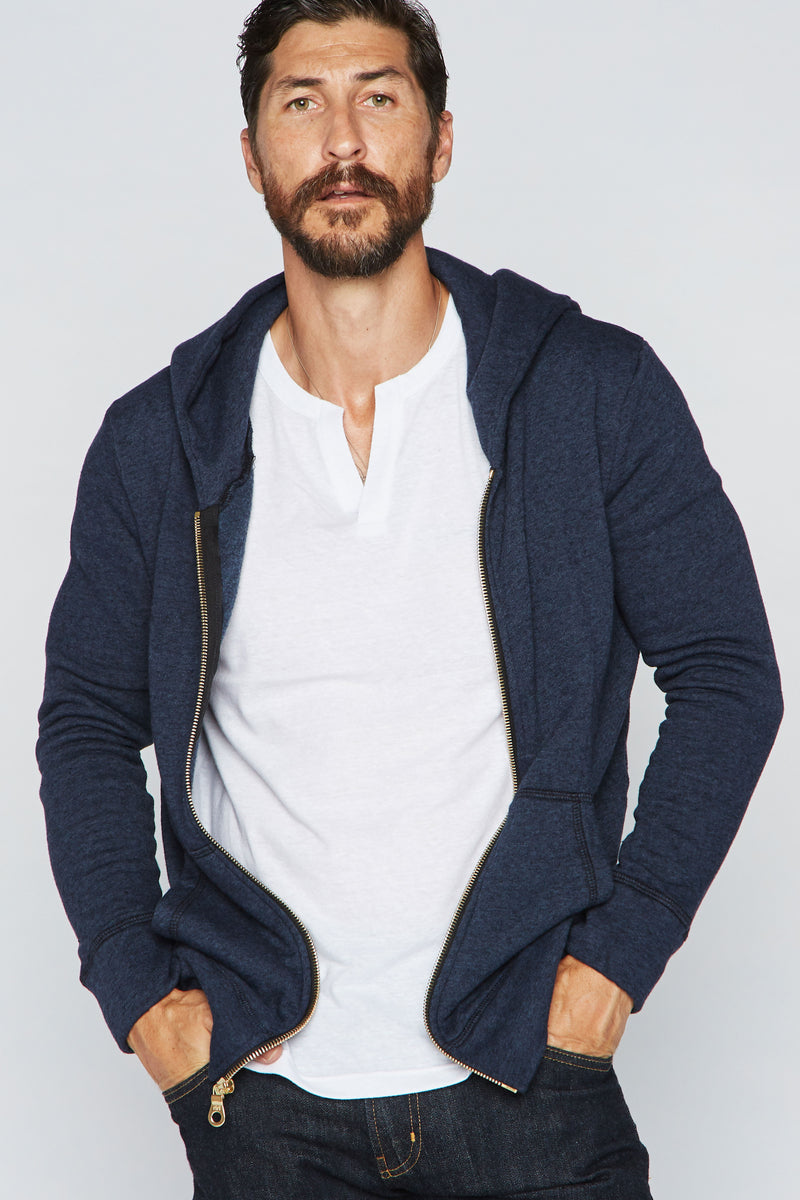 Men's French Terry Zip Front Hoodie