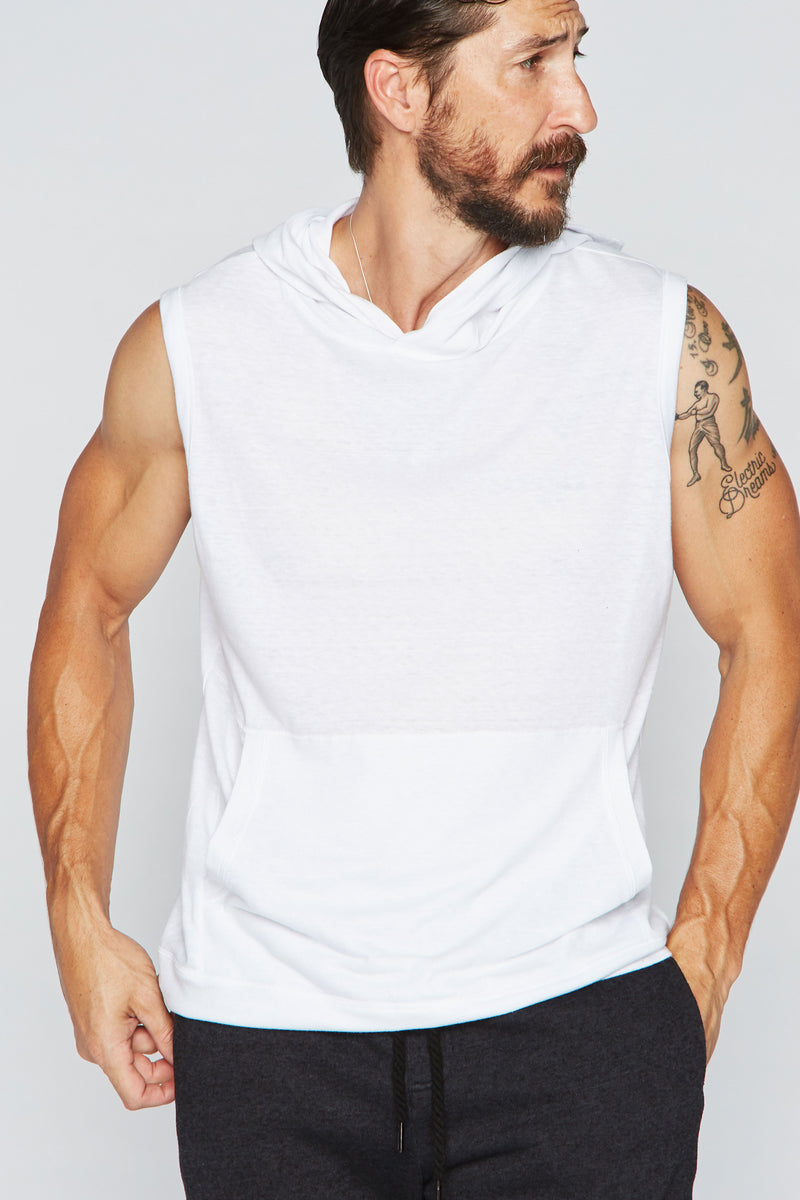 Men's Sleeveless Tri-Blend Hoodie