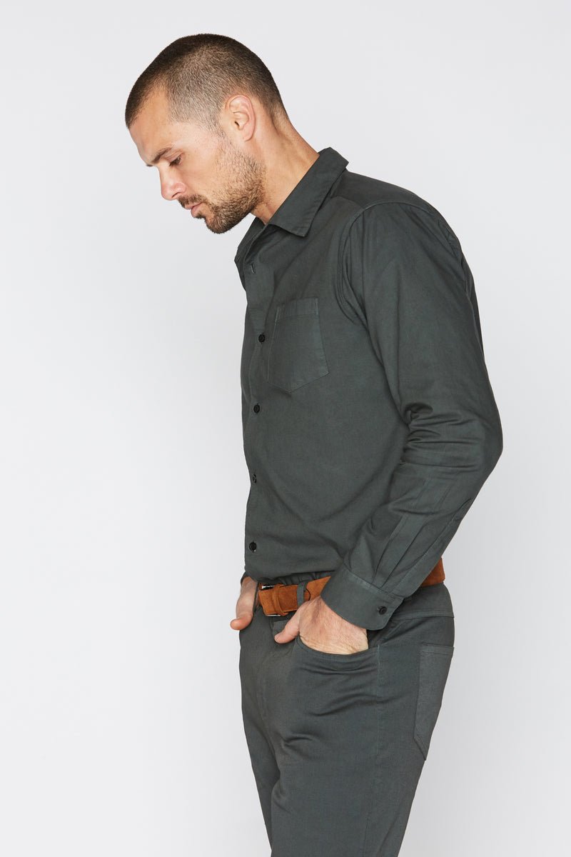 Men's Cotton Button Up Shirt — Green