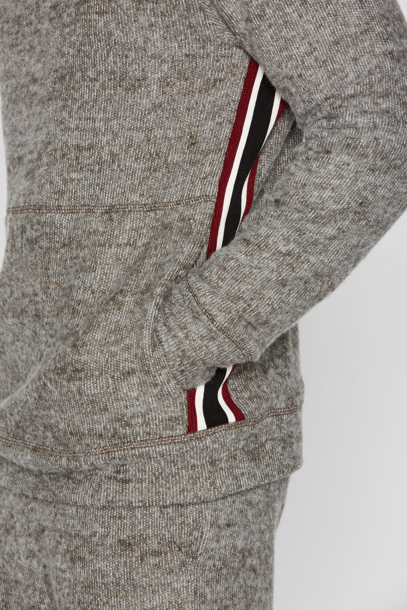 Men's Soft Knit Melange Side Stripe Hoodie