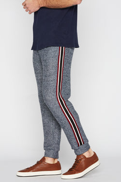 Men's Soft Knit Melange Stripe Side Pant