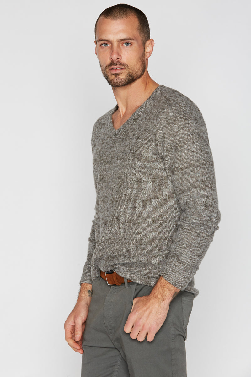 Men's Soft Knit Melange V-Neck Sweater