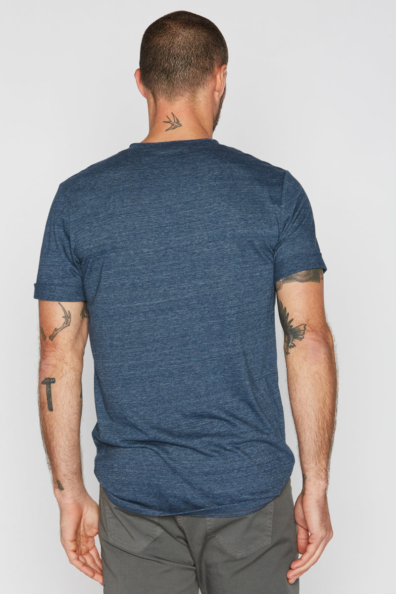 Men's Tri-Blend Stitch Sleeve V-Neck Tee