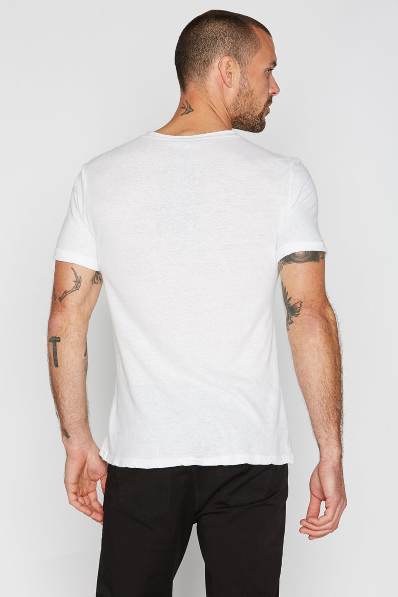 Men's Cotton Linen V-Neck Tee