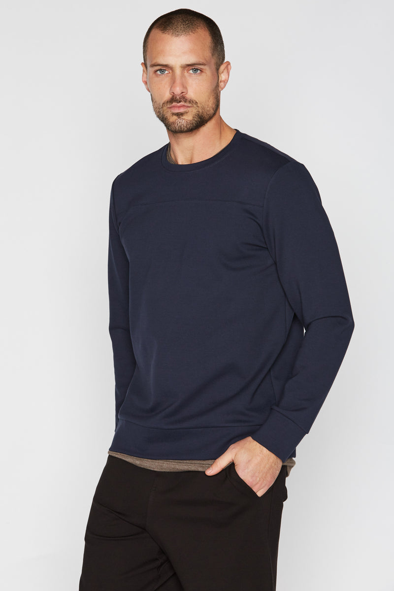 Men's Performance Ponte Top Stitch Crew Neck Sweatshirt